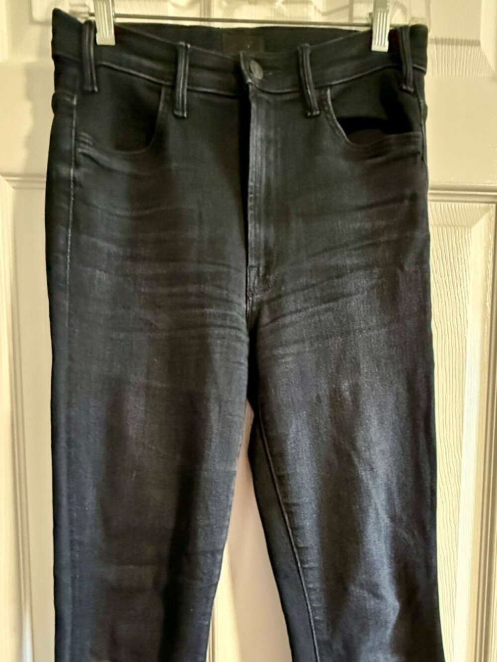 Mother Denim The Hustler Ankle Fray (Black, Size 27)